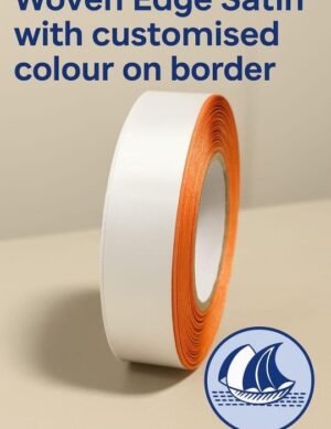 WOVEN EDGE SATI WITH ORANGE BORDER